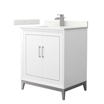 White / Giotto Quartz Top / Brushed Nickel Hardware