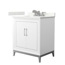 White / Giotto Quartz Top / Brushed Nickel Hardware