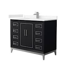 Black / Carrara Cultured Marble Top / Brushed Nickel Hardware