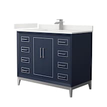 Dark Blue / White Quartz Top / Brushed Nickel Hardware