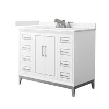 White / Carrara Cultured Marble Top / Brushed Nickel Hardware