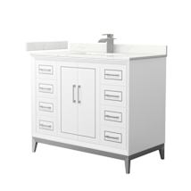 White / Giotto Quartz Top / Brushed Nickel Hardware