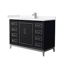 Black / Carrara Cultured Marble Top / Brushed Nickel Hardware
