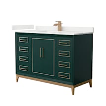Green / White Quartz Top / Satin Bronze Hardware