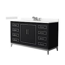Black / Carrara Cultured Marble Top / Brushed Nickel Hardware