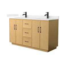 Light Oak / Carrara Cultured Marble Top / Matte Black Hardware