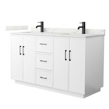 White / Giotto Quartz Top / Matte Black Hardware