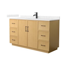 Light Oak / Carrara Cultured Marble Top / Matte Black Hardware