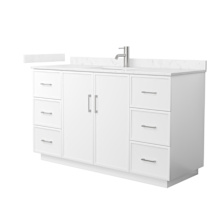 White / Carrara Cultured Marble Top / Brushed Nickel Hardware