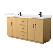 Light Oak / Giotto Quartz Top / Matte Black Hardware