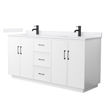 White / White Cultured Marble Top / Matte Black Hardware