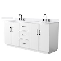 White / White Quartz Top / Matte Black Hardware