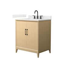 White Oak / Giotto Quartz Top / Matte Black Hardware