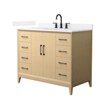 White Oak / White Quartz Top / Matte Black Hardware