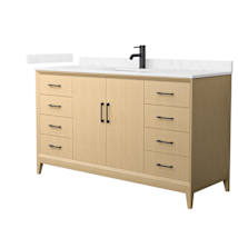 White Oak / Carrara Cultured Marble Top / Matte Black Hardware