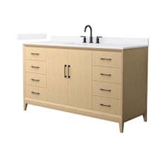 White Oak / White Quartz Top / Matte Black Hardware