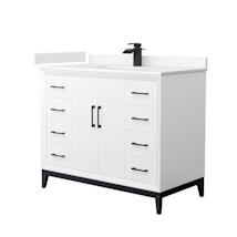 White / Carrara Cultured Marble Top / Matte Black Hardware