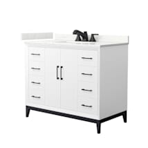 White / Giotto Quartz Top / Matte Black Hardware