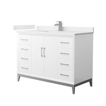 White / White Cultured Marble Top / Brushed Nickel Hardware