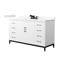 White / Giotto Quartz Top / Matte Black Hardware
