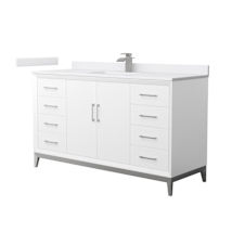 White / White Cultured Marble Top / Brushed Nickel Hardware