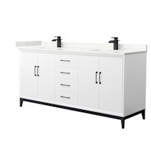 White / Giotto Quartz Top / Matte Black Hardware