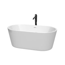 White / Shiny White Trim / Matte Black Faucet
