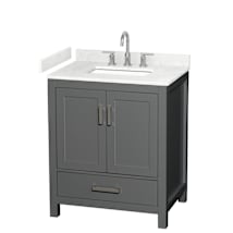 Dark Gray / Carrara Cultured Marble Top / Brushed Chrome Hardware