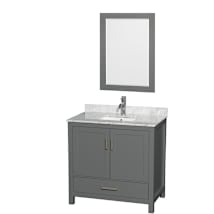 Dark Gray / White Carrara Marble Top / Brushed Chrome Hardware