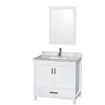 White / White Carrara Marble Top / Brushed Chrome Hardware