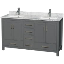 Dark Gray / White Carrara Marble Top / Brushed Chrome Hardware