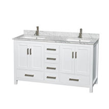 White / White Carrara Marble Top / Brushed Chrome Hardware