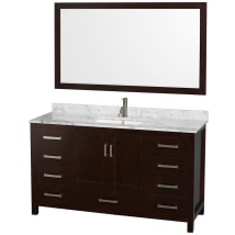 Espresso / White Carrara Marble Top / Brushed Chrome Hardware