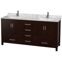 Espresso / White Carrara Marble Top / Brushed Chrome Hardware