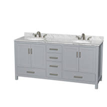 Gray / White Carrara Marble Top / Brushed Chrome Hardware