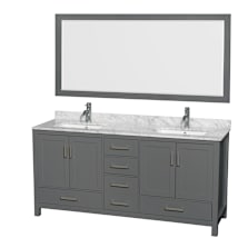 Dark Gray / White Carrara Marble Top / Brushed Chrome Hardware
