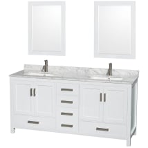 White / White Carrara Marble Top / Brushed Chrome Hardware