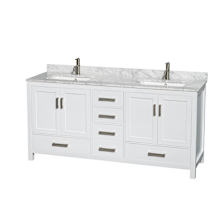 White / White Carrara Marble Top / Brushed Chrome Hardware