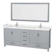 Gray / Carrara Cultured Marble Top / Brushed Chrome Hardware