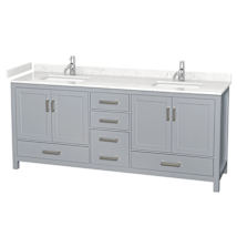 Gray / Carrara Cultured Marble Top / Brushed Chrome Hardware