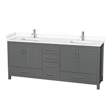 Dark Gray / White Cultured Marble Top / Brushed Chrome Hardware