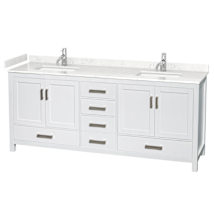 White / Carrara Cultured Marble Top / Brushed Chrome Hardware