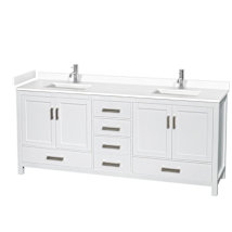 White / White Cultured Marble Top / Brushed Chrome Hardware