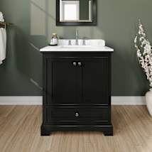 Dark Espresso / White Cultured Marble Top / Polished Chrome Hardware