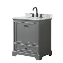 Dark Gray / White Carrara Marble Top / Matte Black Hardware