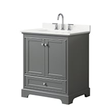 Dark Gray / White Quartz Top / Polished Chrome Hardware