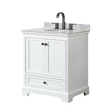 White / White Carrara Marble Top / Matte Black Hardware