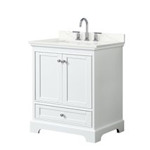 White / Giotto Quartz Top / Polished Chrome Hardware