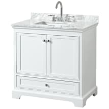 White / White Carrara Marble Top / Polished Chrome Hardware