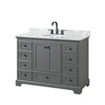 Dark Gray / White Carrara Marble Top / Matte Black Hardware